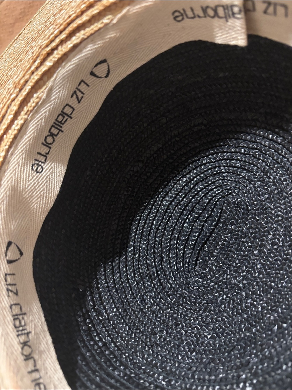 Liz Claiborne Black Crown Leopard-Print Straw Sun Hat - Picture 5 of 6